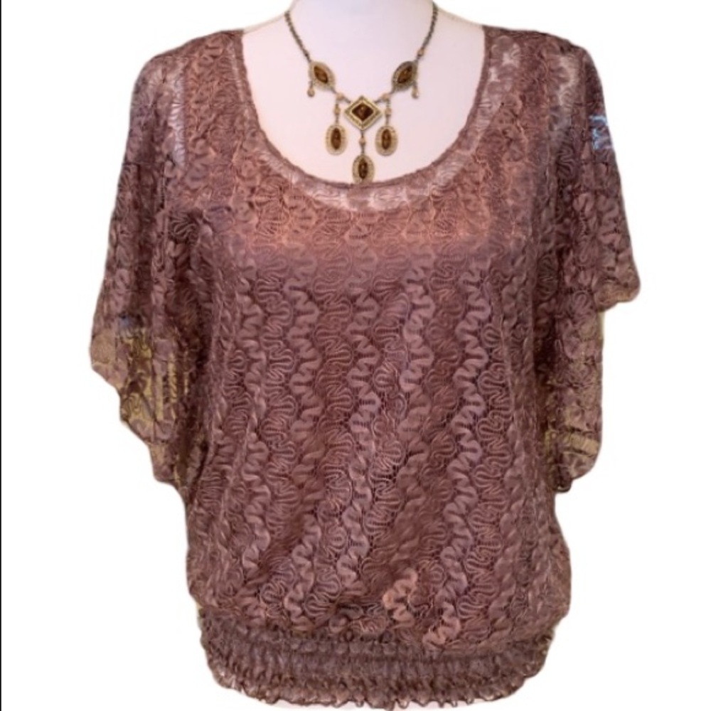 Elegant Mauve Lace Women's Top